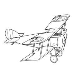 Coloriage Avion militaire biplan ancien