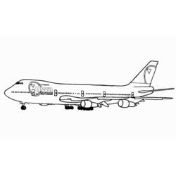 Coloriage Avion long courrier au sol
