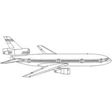 Coloriage Avion long courrier vu de profil