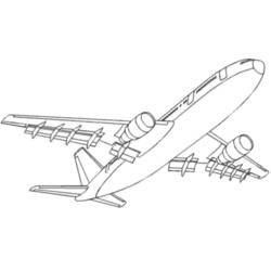 Coloriage Avion long-courrier s'élançant dans le ciel
