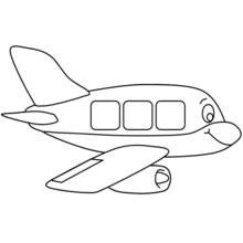 Coloriage Avion souriant façon dessin animé