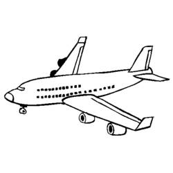 Coloriage Avion de ligne à deux réacteurs de profil