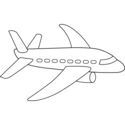 Coloriage Avion en vol avec hublots ronds