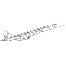 Coloriage Avion long courrier supersonique en vol