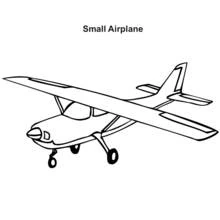 Coloriage Avion à hélice avec ses roues d'atterrissage