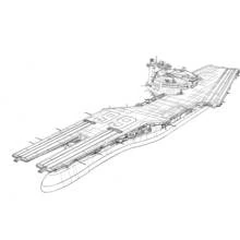Coloriage Bateau de guerre porte-avions vu du dessus