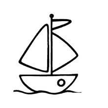 Coloriage Petit voilier sur l'eau