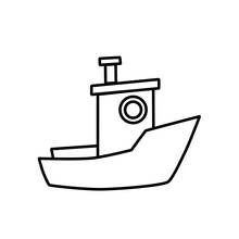 Coloriage Bateau simple avec cabine et hublot