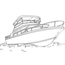 Coloriage Yacht naviguant sur les vagues