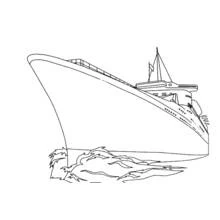 Coloriage Bateau titanic naviguant sur les vagues