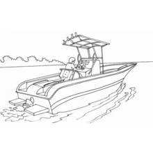 Coloriage Yacht conduit par un homme