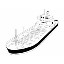 Coloriage Bateau cargo vu de haut