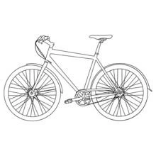 Coloriage Vélo classique aux roues détaillées