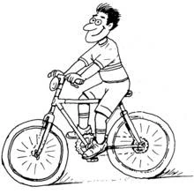 Coloriage Homme faisant du vélo