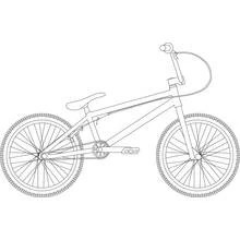 Coloriage Vélo BMX avec roues à rayons détaillées