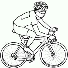 Coloriage Cycliste en course sur son vélo