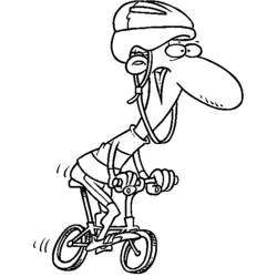 Coloriage Personnage cartoon drôle sur un vélo