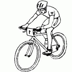 Coloriage Cycliste pédalant sur un vélo de course