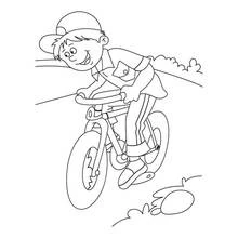 Coloriage Petit garçon à vélo
