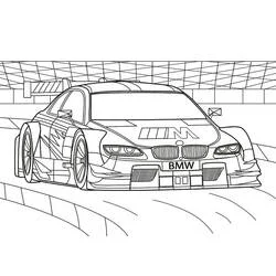 Coloriage BMW de course sur circuit