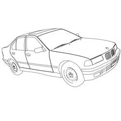 Coloriage BMW berline aux jantes en alliage