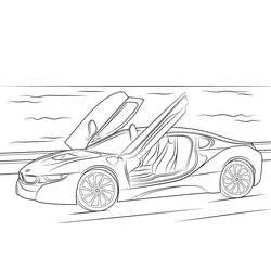Coloriage BMW aux portières papillon ouvertes