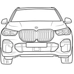 Coloriage BMW X5 vue de face