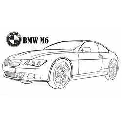 Coloriage BMW M6 coupé vue de trois-quarts