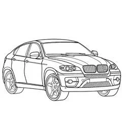 Coloriage BMW SUV coupé vue de trois quarts avant