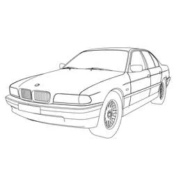 Coloriage BMW 750 vue de trois-quarts avant
