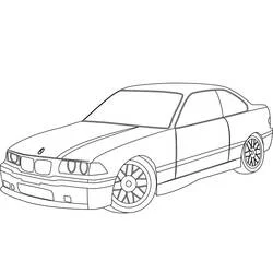 Coloriage BMW coupé vue de trois quarts avant