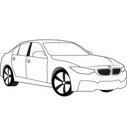 Coloriage BMW M3 vue de trois quarts avant