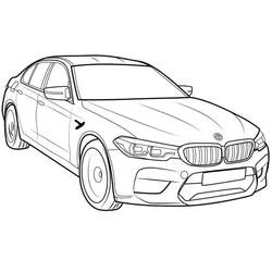 Coloriage BMW M5 vue de trois quarts avant