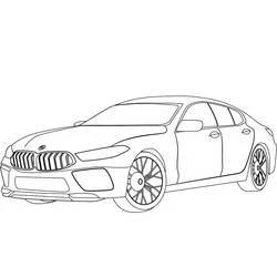 Coloriage BMW M8 vue de profil
