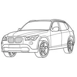 Coloriage BMW X1 vue de trois quarts avant