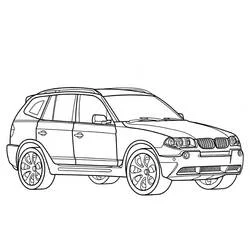 Coloriage BMW X3 vue de profil en position stationnée