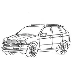 Coloriage BMW X5 vue de profil