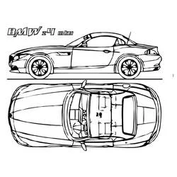 Coloriage BMW Z4 vue de profil et de dessus