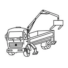 Coloriage Camion équipé d'un bras de grue hydraulique