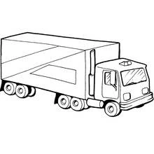 Coloriage Camion avec une grande remorque