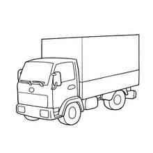 Coloriage Camion de livraison avec caisse