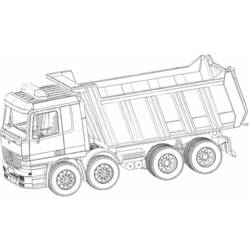 Coloriage Camion benne avec caisse basculante