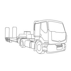 Coloriage Camion avec une remorque à plateau