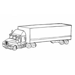 Coloriage Camion avec sa longue remorque