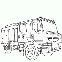 Coloriage Camion de pompier avec pare-buffle protecteur