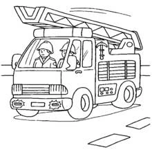 Camion de Pompier - Coloriages gratuits à imprimer