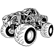 Coloriage Camion Monstre Prowler vu de face