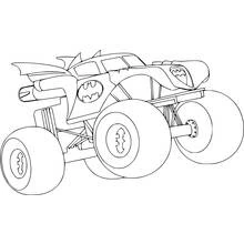 Coloriage Camion Monstre Batman aux roues géantes