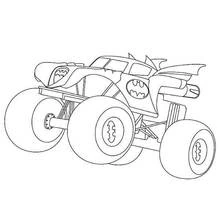 Coloriage Camion Monstre Batman aux grandes roues
