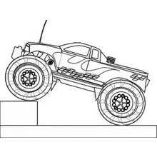 Coloriage Camion Monstre franchissant un bloc
